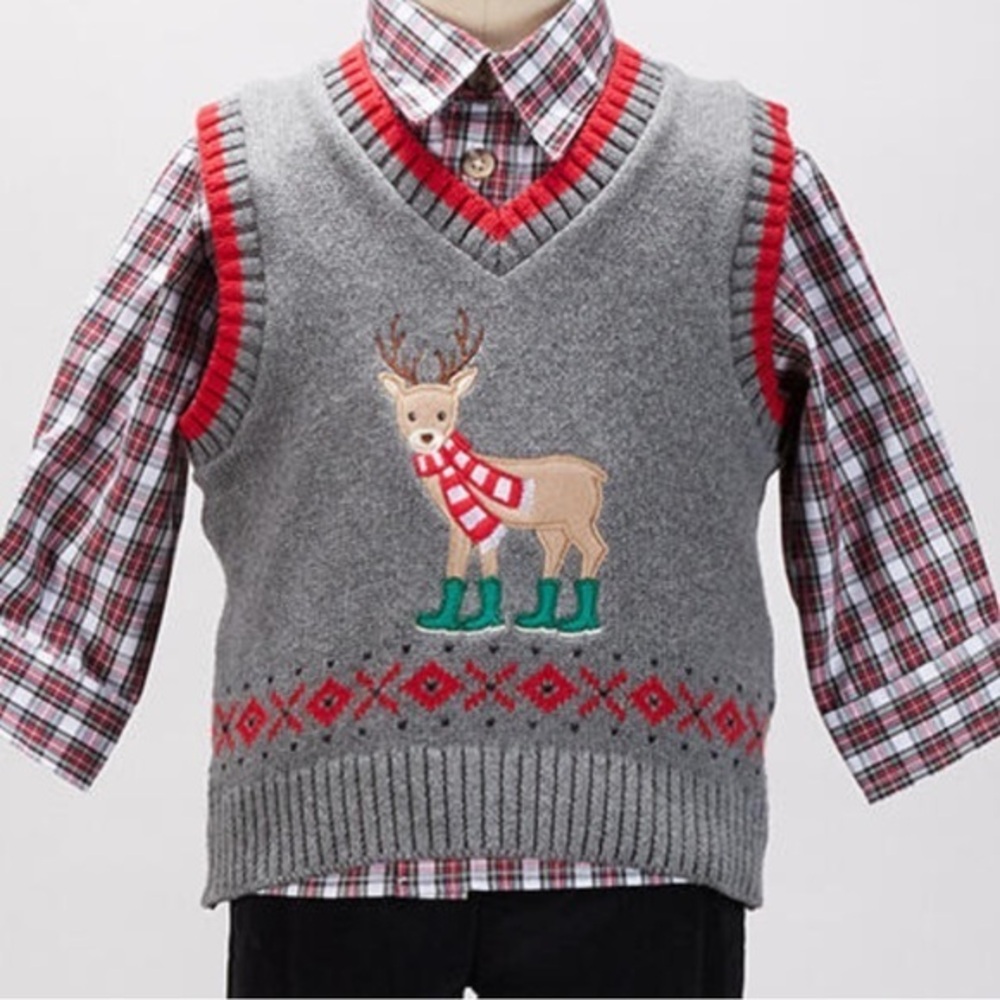 NWOT Good Lad Reindeer Sweater Vest Outfit Set